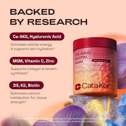 Cata-Kor NAD+ Supplement & Ca-AKG Complex - Liposomal NAD+ Supplement with Resveratrol (60 Capsules) & Ca-AKG, MSM, Hyaluronic Acid & Biotin Beauty Complex (90 Capsules) - PrimeBioHealth - canada supplements