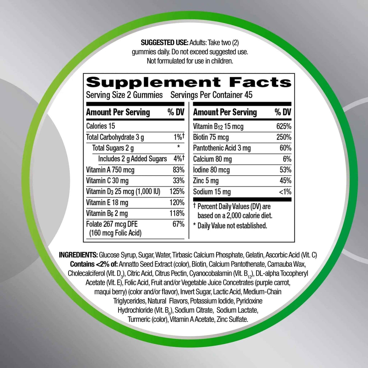 Centrum MultiGummies Gummy Multivitamin for Adults 50 Plus, Multivitamin/Multimineral Supplement with Calcium