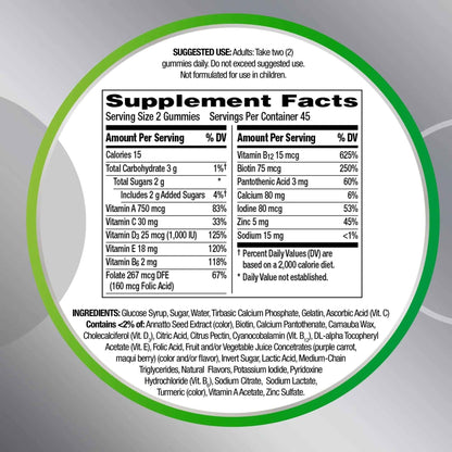 Centrum MultiGummies Gummy Multivitamin for Adults 50 Plus, Multivitamin/Multimineral Supplement with Calcium