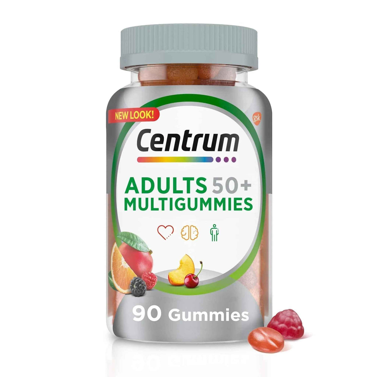 Centrum MultiGummies Gummy Multivitamin for Adults 50 Plus, Multivitamin/Multimineral Supplement with Calcium
