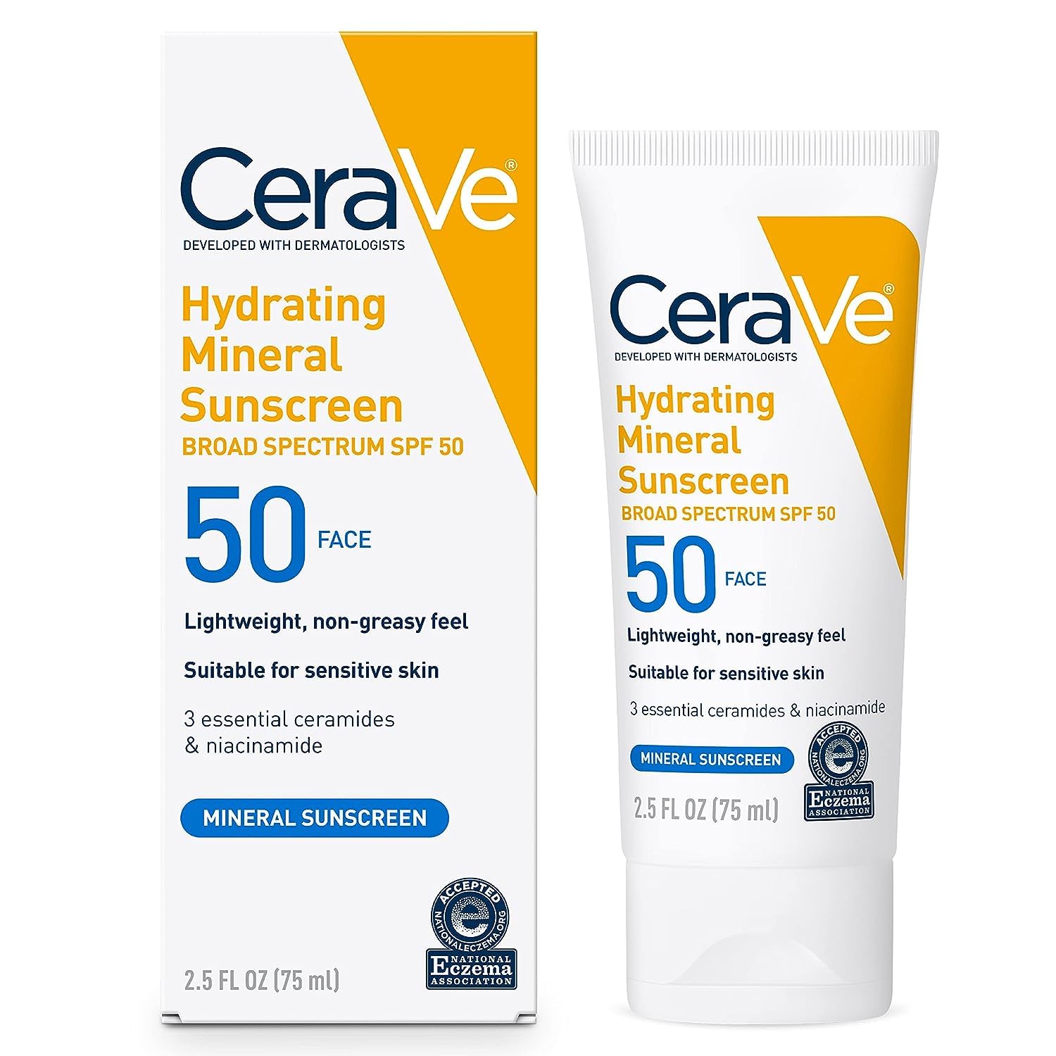 CeraVe 100% Mineral Sunscreen SPF 50, Face sunscreen With Zinc Oxide & Titanium Dioxid - PrimeBioHealth - canada supplements