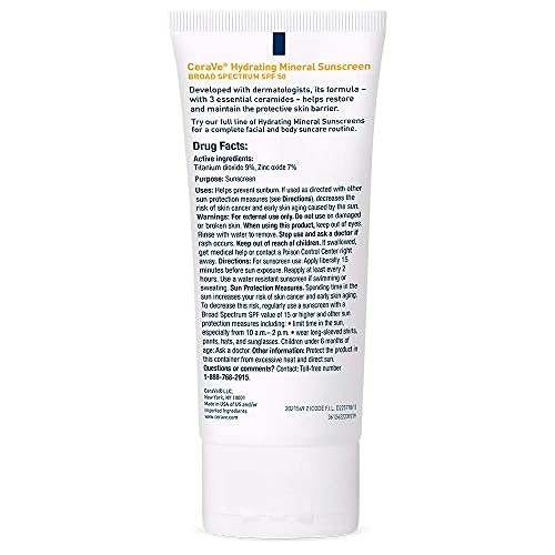 CeraVe 100% Mineral Sunscreen SPF 50, Face sunscreen With Zinc Oxide & Titanium Dioxid - PrimeBioHealth - canada supplements