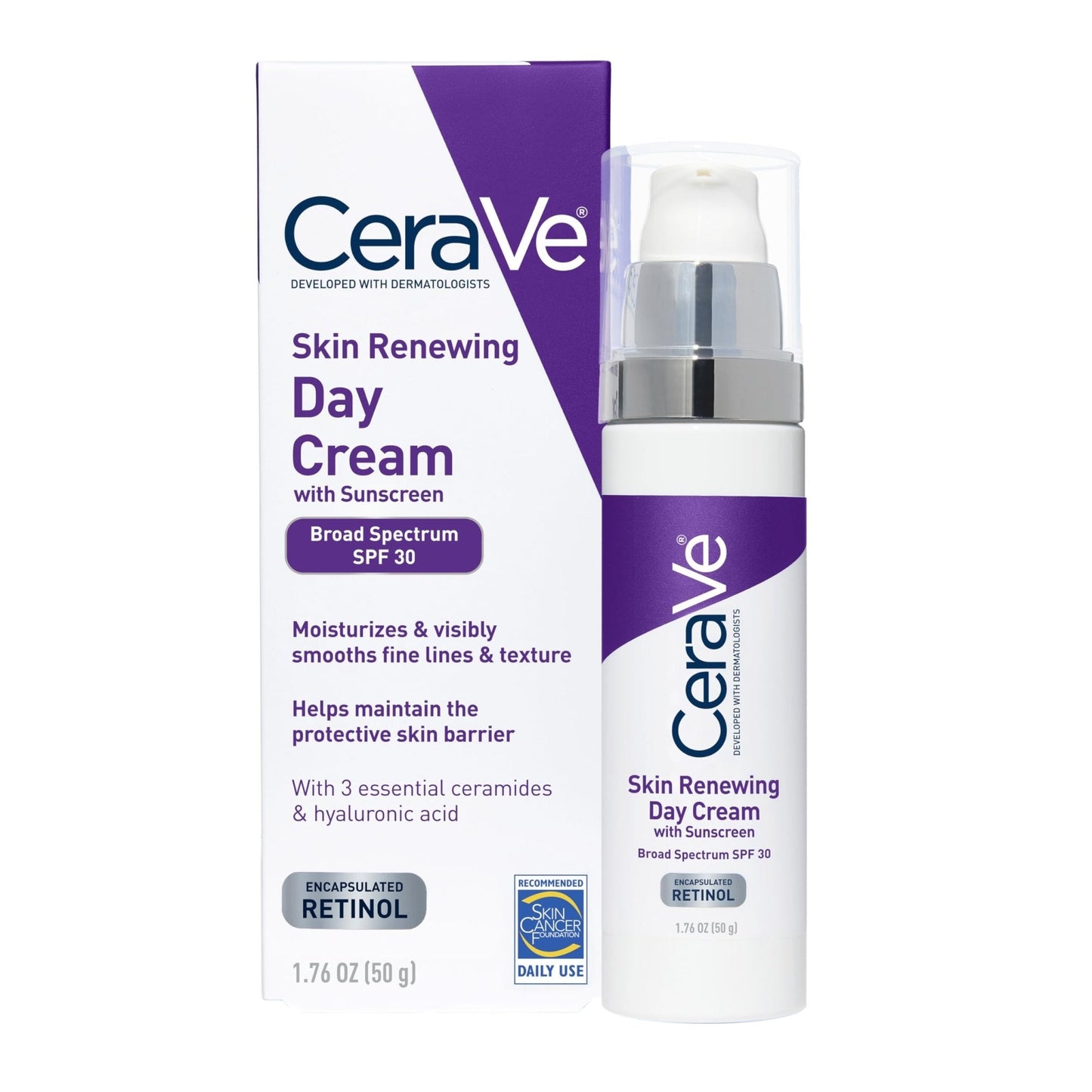 CeraVe Anti-Aging Face Cream SPF 30, Anti-Wrinkle Retinol Cream with Hyaluronic Acid and Ceramides, 1.76 oz - PrimeBioHealth - canada supplements