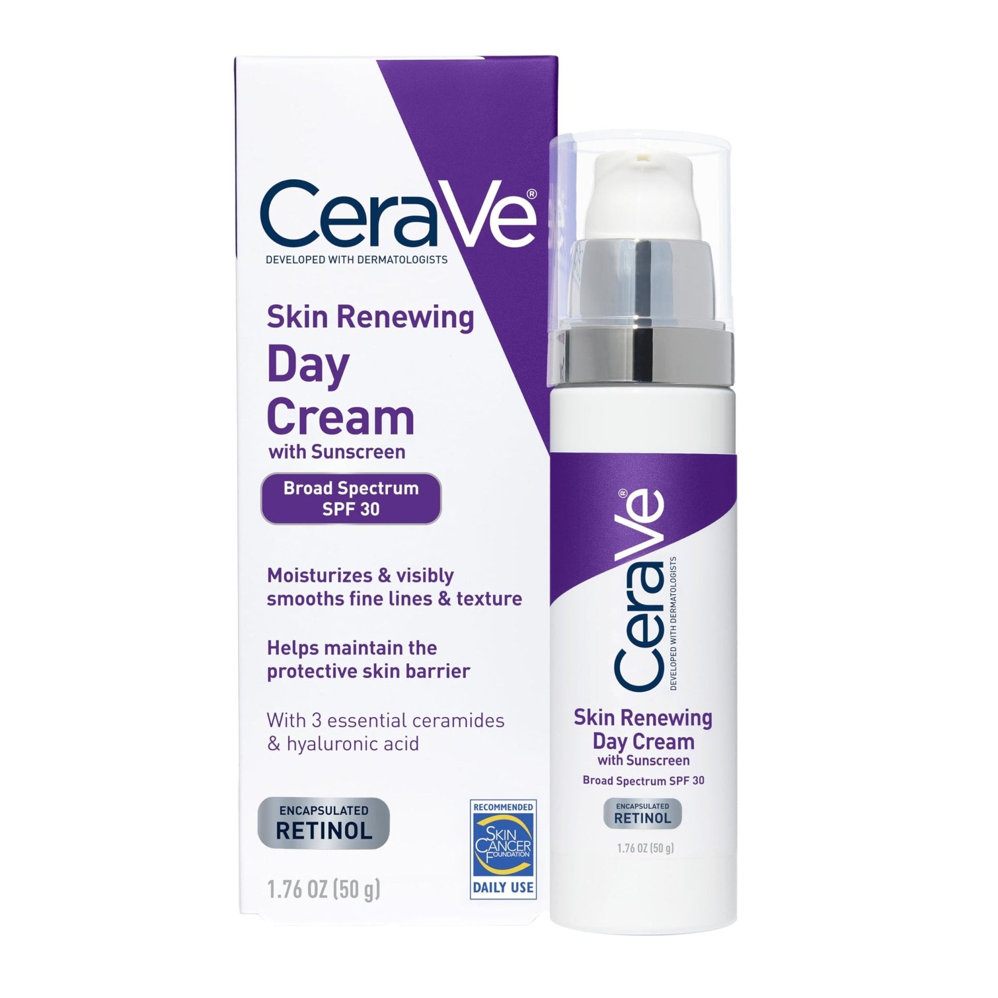 CeraVe Anti-Aging Face Cream SPF 30, Anti-Wrinkle Retinol Cream with Hyaluronic Acid and Ceramides, 1.76 oz - PrimeBioHealth - canada supplements