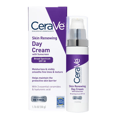 CeraVe Anti-Aging Face Cream SPF 30, Anti-Wrinkle Retinol Cream with Hyaluronic Acid and Ceramides, 1.76 oz - PrimeBioHealth - canada supplements