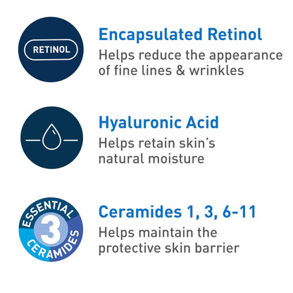 CeraVe Anti-Aging Face Cream SPF 30, Anti-Wrinkle Retinol Cream with Hyaluronic Acid and Ceramides, 1.76 oz - PrimeBioHealth - canada supplements