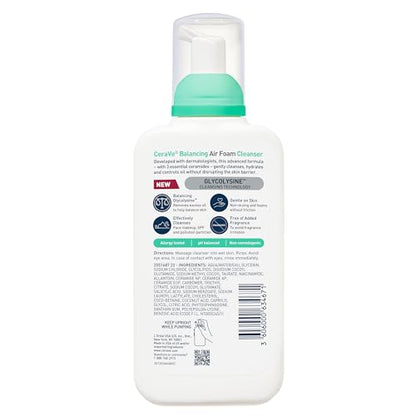 CeraVe Balancing Air Foam Face Wash, Foaming Facial Cleanser For Combination Skin, 8HR Oil Control + 24HR Hydration - PrimeBioHealth - canada supplements