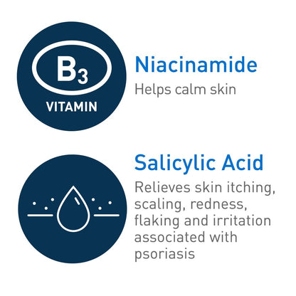 CeraVe Moisturizing Cream for Psoriasis Treatment, With Salicylic Acid for Dry Skin Itch Relief & Urea for Moisturizing - PrimeBioHealth - canada supplements