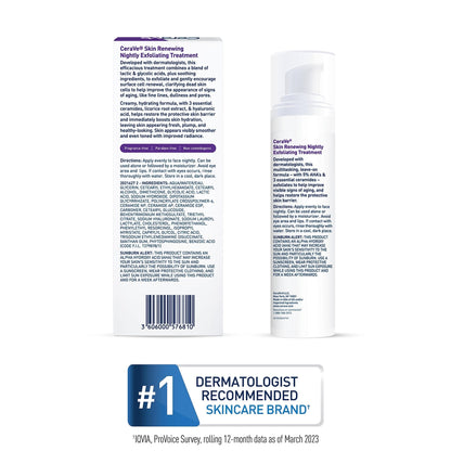 CeraVe Skin Renewing Nightly Exfoliating Treatment, Anti Aging Serum With 5% Blend Of Glycolic Acid & Lactic Acid - PrimeBioHealth - canada supplements