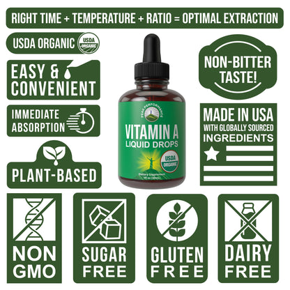 Certified Organic Vitamin A 5000 IU Supplement Capsules - High Potency Vitamins - for Adults, Men, Women, Kids - Made with Carrot Juice - Great for Immune, Skin, Eye Support - Non GMO, Vegan Pills - PrimeBioHealth - canada supplements