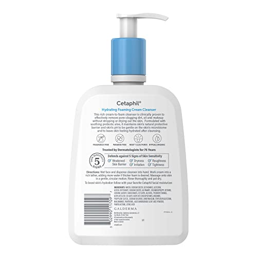 Cetaphil Cream to Foam Face Wash, Hydrating Foaming Cream Cleanser, 16 oz, For Normal to Dry, Sensitive Skin - PrimeBioHealth - canada supplements