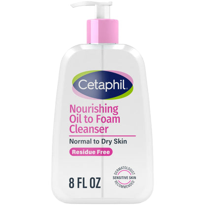 Cetaphil Nourishing Oil to Foam Facial Cleanser for Normal to Dry Skin, up to 24 Hour Hydration, 8 fl oz - PrimeBioHealth - canada supplements
