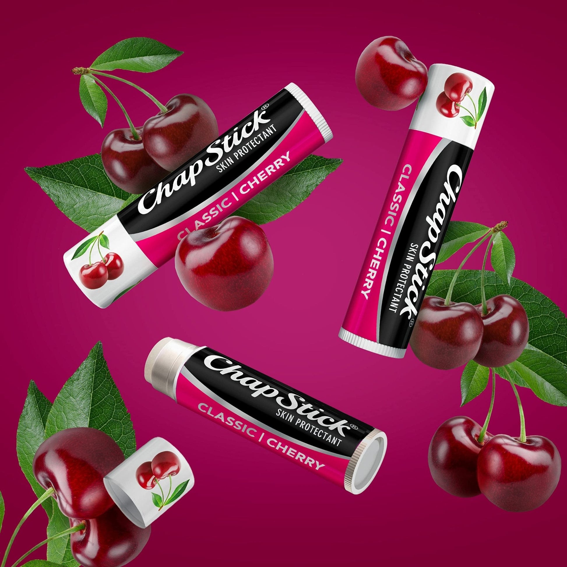 ChapStick Classic Skin Protectant Flavored Lip Balm Tube, Cherry Flavor, 0.15 Ounce (Pack of 3) - PrimeBioHealth - canada supplements