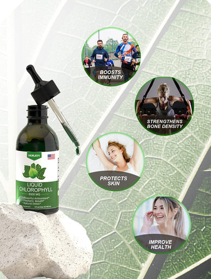 Chlorophyll Liquid Drops - 100% Natural Energy Booster and Immune Support - Internal Deodorant and Detox - Altitude Sickness Relief - Fast Absorption - PrimeBioHealth - canada supplements