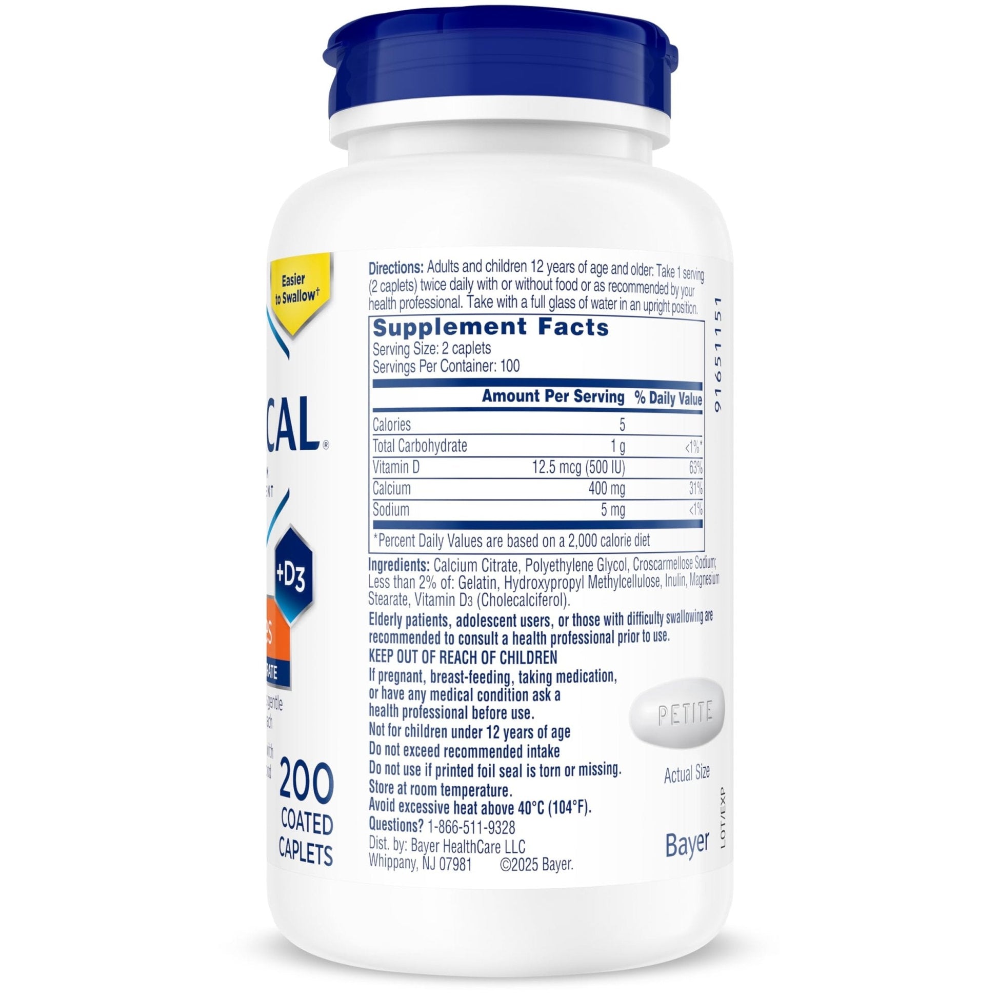 Citracal Petites- Calcium Citrate with Vitamin D3, Bone Health Support, Calcium Supplement for Ages 12+, 375 Count (Packaging May Vary) - PrimeBioHealth - canada supplements