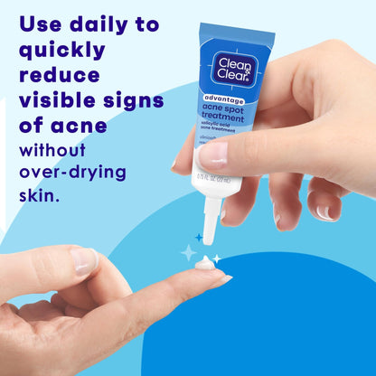 Clean and Clear Advantage Acne Spot Treatment Gel Cream with 2% Salicylic Acid & Witch Hazel, Acne Pimple Medication - PrimeBioHealth - canada supplements