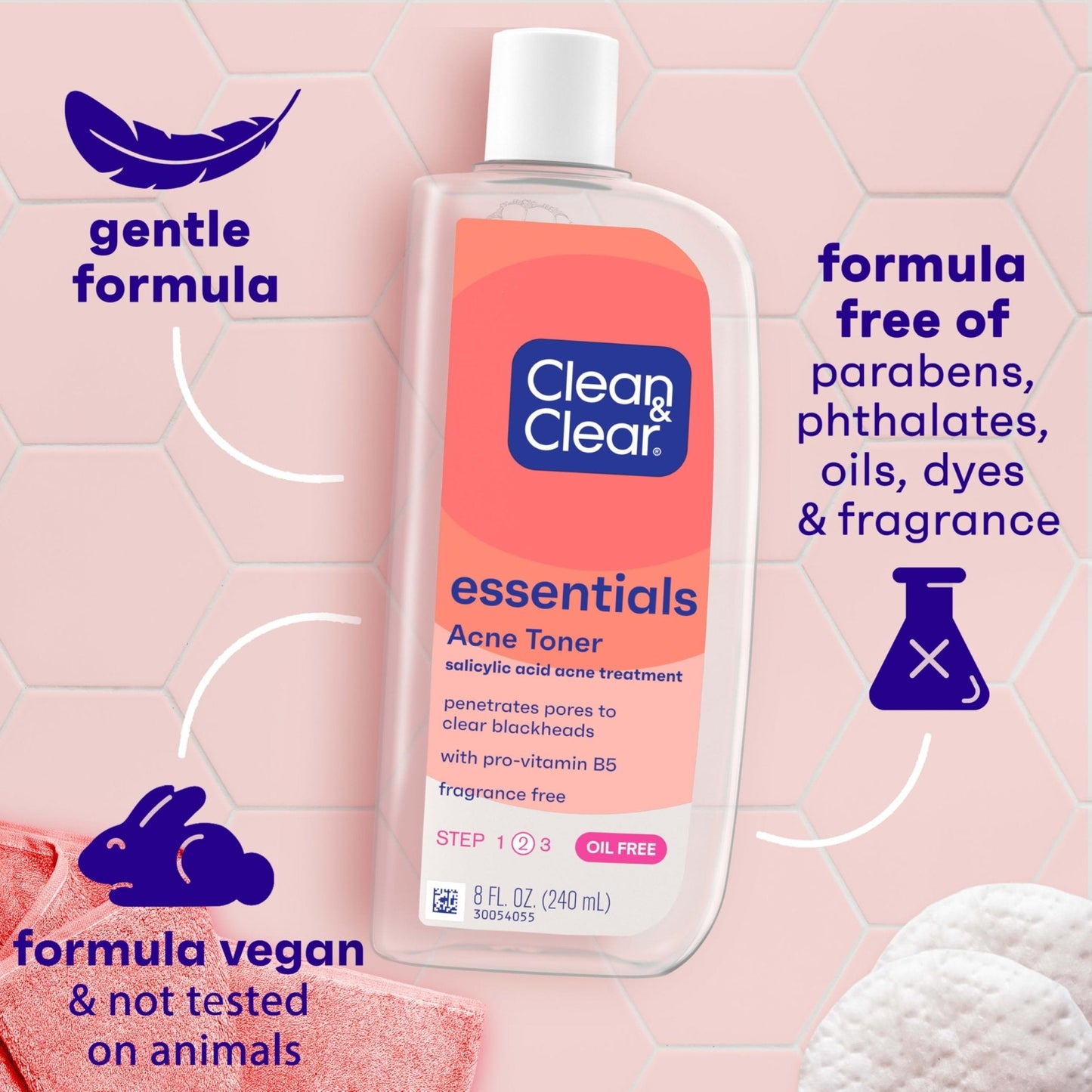 Clean & Clear Essentials Oil-Free Acne Toner, 2% Salicylic Acid Acne Treatment with Pro-Vitamin B5, Deep Pore Facial Toner - PrimeBioHealth - canada supplements