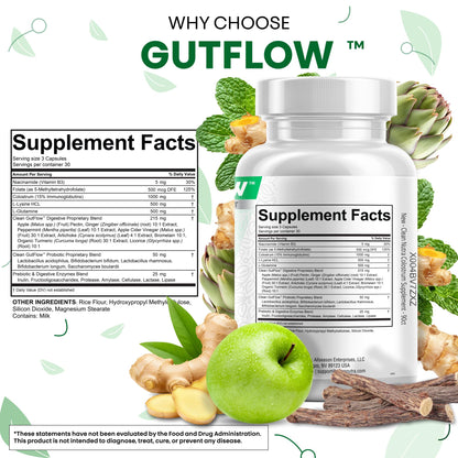 Clean Nutraceuticals Colostrum Supplement Capsules Probiotics Pills Prebiotics, L-Glutamine, Digestive Enzymes, Folate, Fiber, ACV, Turmeric, Apple Pectin and Turmeric Pills - PrimeBioHealth - canada supplements