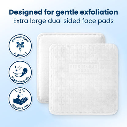 Clean Skin Club Clean² Pads 2.0 [NEW & Improved Edges] Guaranteed Not to Shed & Tear, Unique Triple Layers, Textured Side & Ultra Soft Side - PrimeBioHealth - canada supplements