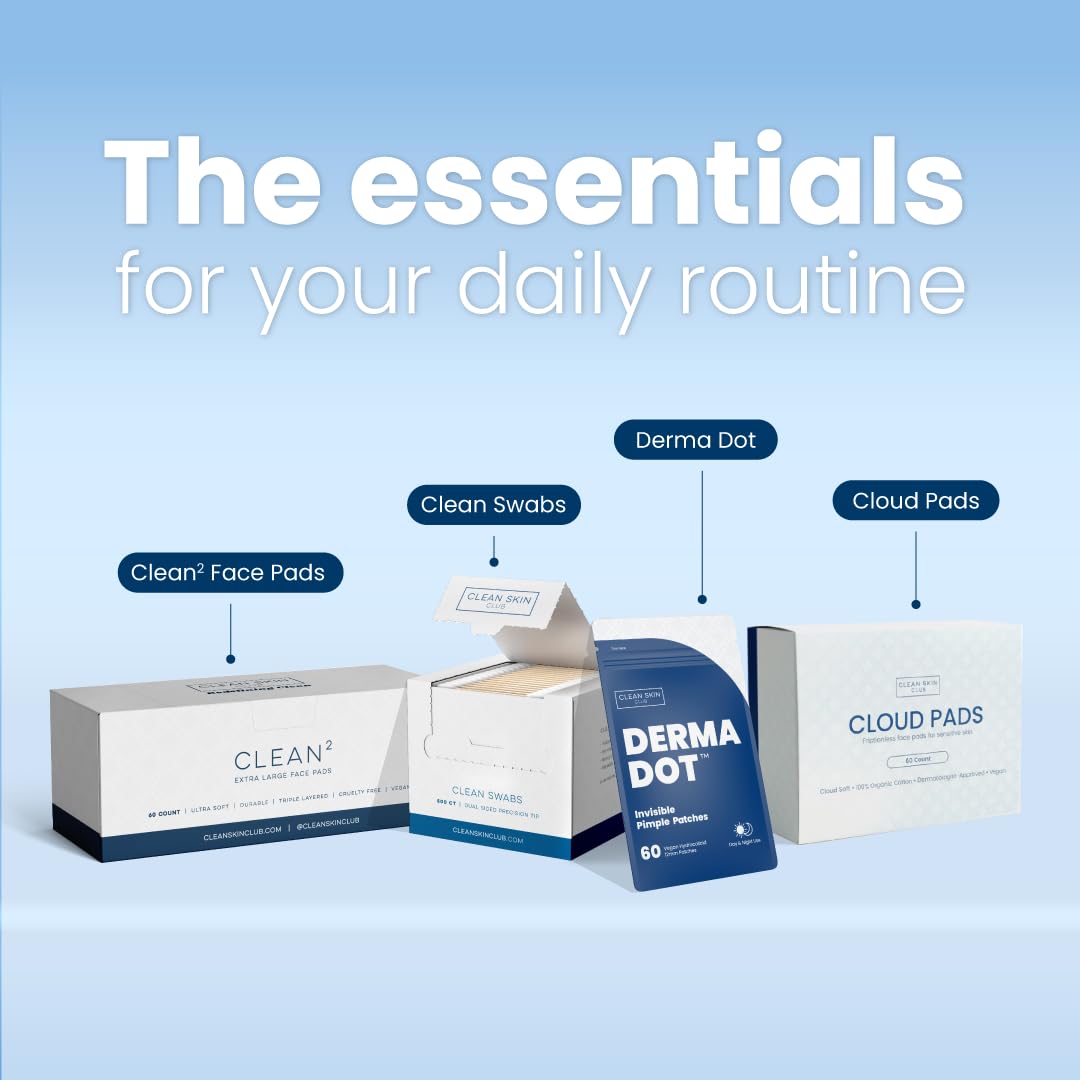Clean Skin Club Clean² Pads 2.0 [NEW & Improved Edges] Guaranteed Not to Shed & Tear, Unique Triple Layers, Textured Side & Ultra Soft Side - PrimeBioHealth - canada supplements