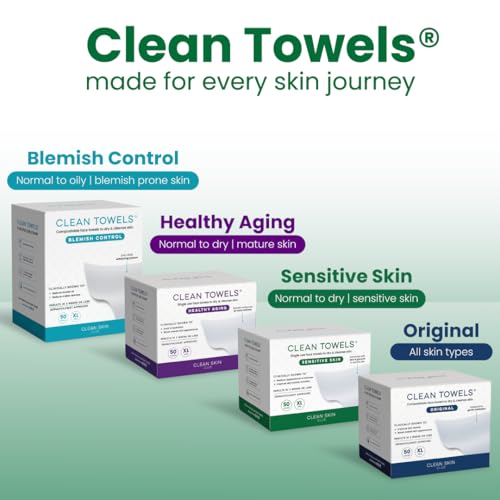 CLEAN SKIN CLUB Sensitive Skin Clean Towels® XL, Ultra-Soft Disposable Face Dry Wipes Infused with Aloe & Glycerin - PrimeBioHealth - canada supplements