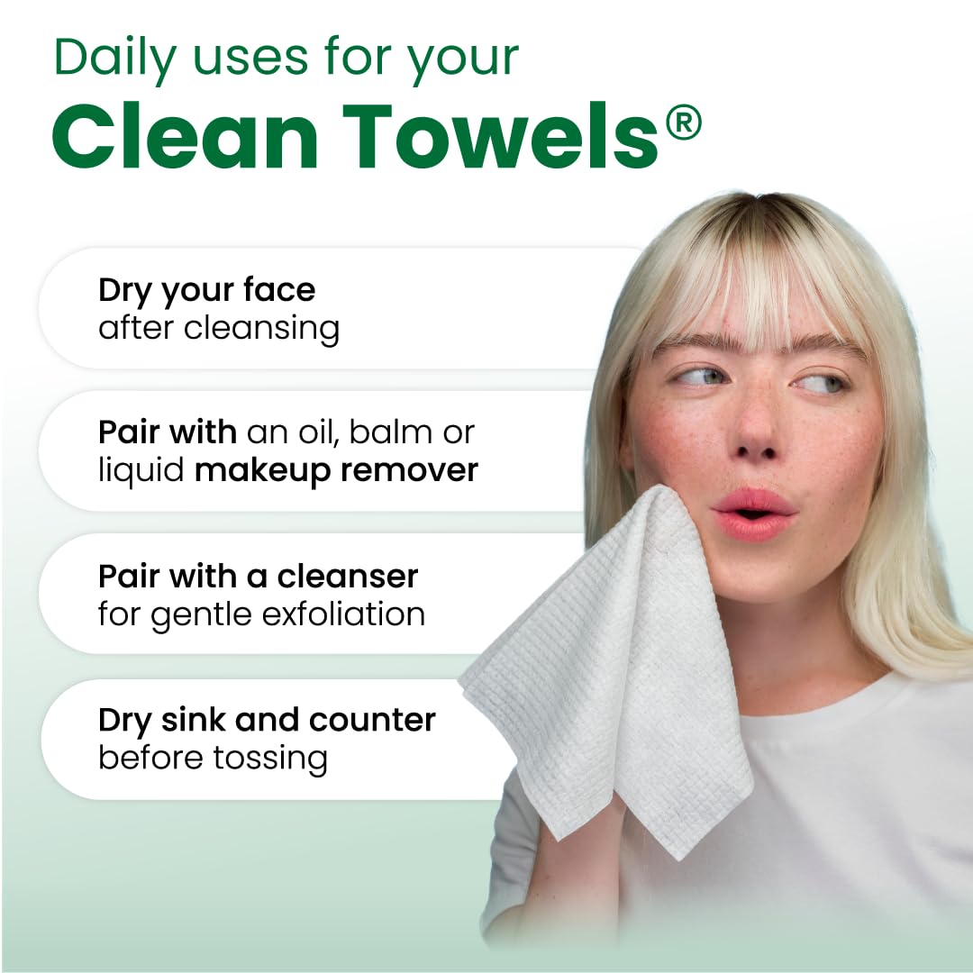 CLEAN SKIN CLUB Sensitive Skin Clean Towels® XL, Ultra-Soft Disposable Face Dry Wipes Infused with Aloe & Glycerin - PrimeBioHealth - canada supplements