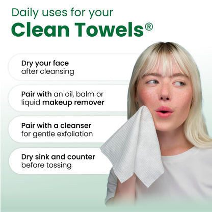 CLEAN SKIN CLUB Sensitive Skin Clean Towels® XL, Ultra-Soft Disposable Face Dry Wipes Infused with Aloe & Glycerin - PrimeBioHealth - canada supplements