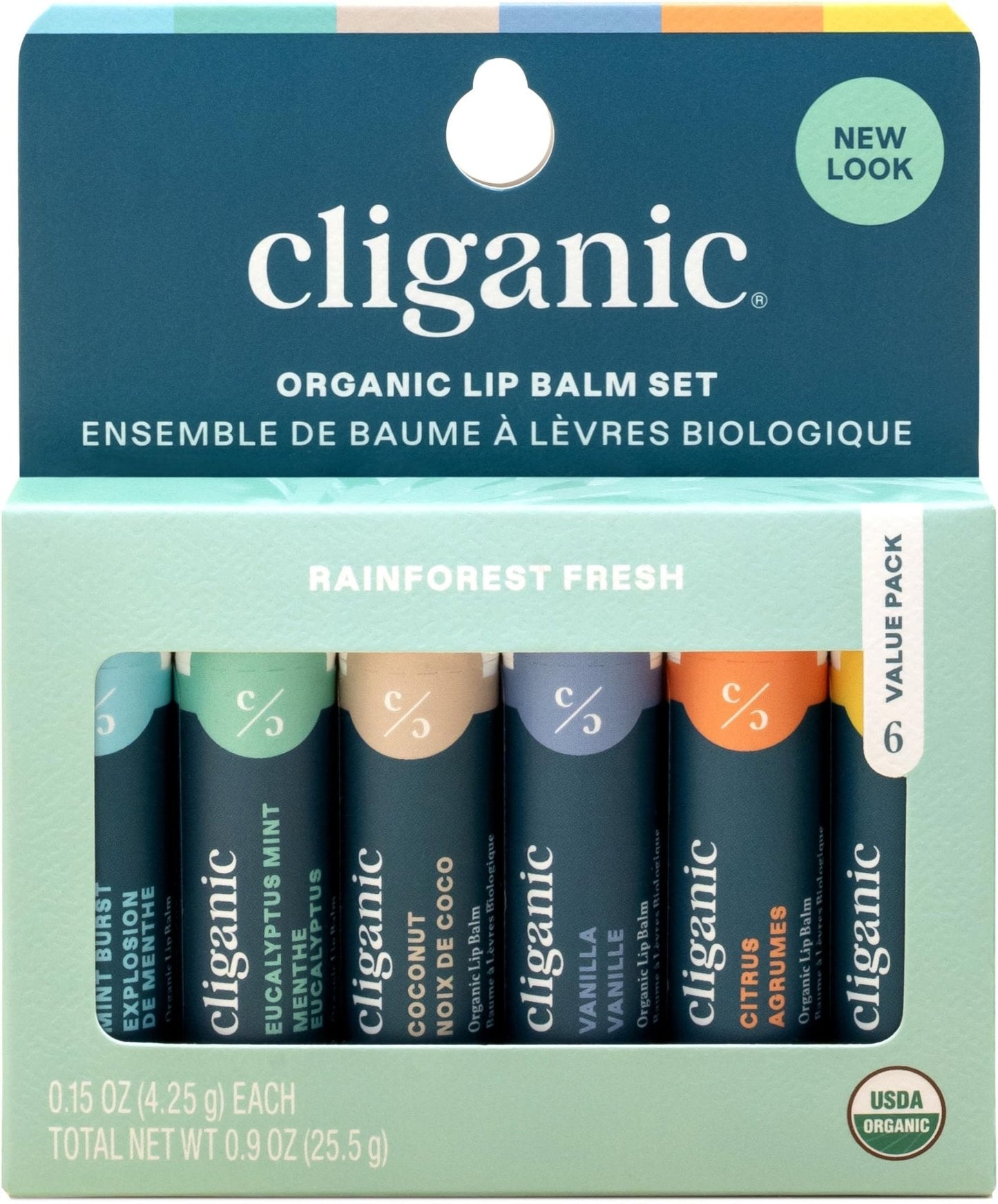 Cliganic Organic Lip Balm Set (6 Flavors) - 100% Natural Hydrating, Moisturizing for Dry Cracked Lips, Stocking Stuffer Gift for Men & Women - PrimeBioHealth - canada supplements