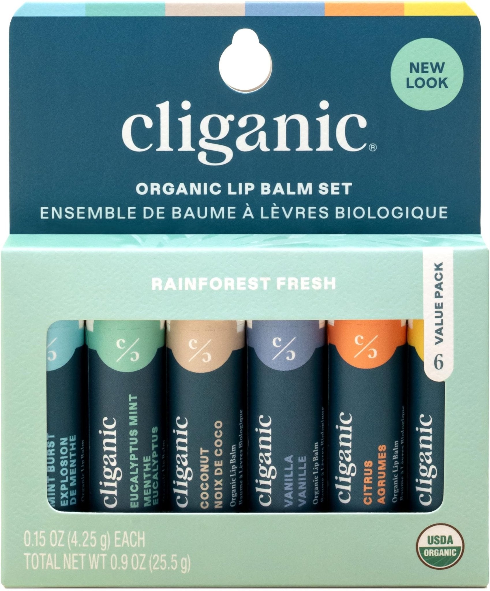 Cliganic Organic Lip Balm Set (6 Flavors) - 100% Natural Hydrating, Moisturizing for Dry Cracked Lips, Stocking Stuffer Gift for Men & Women - PrimeBioHealth - canada supplements