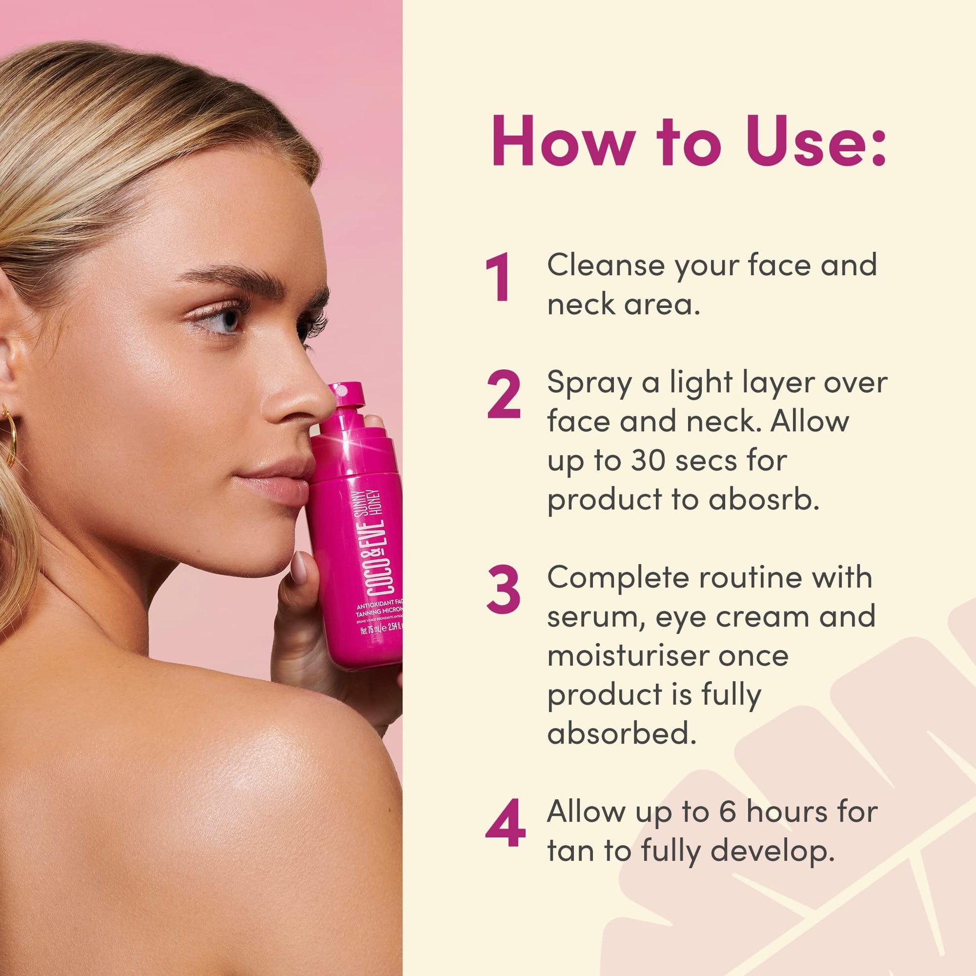 Coco & Eve Face Tanning Micromist – Sunless Facial Self Tanner Ultra Fine Mist for Face, - PrimeBioHealth - canada supplements