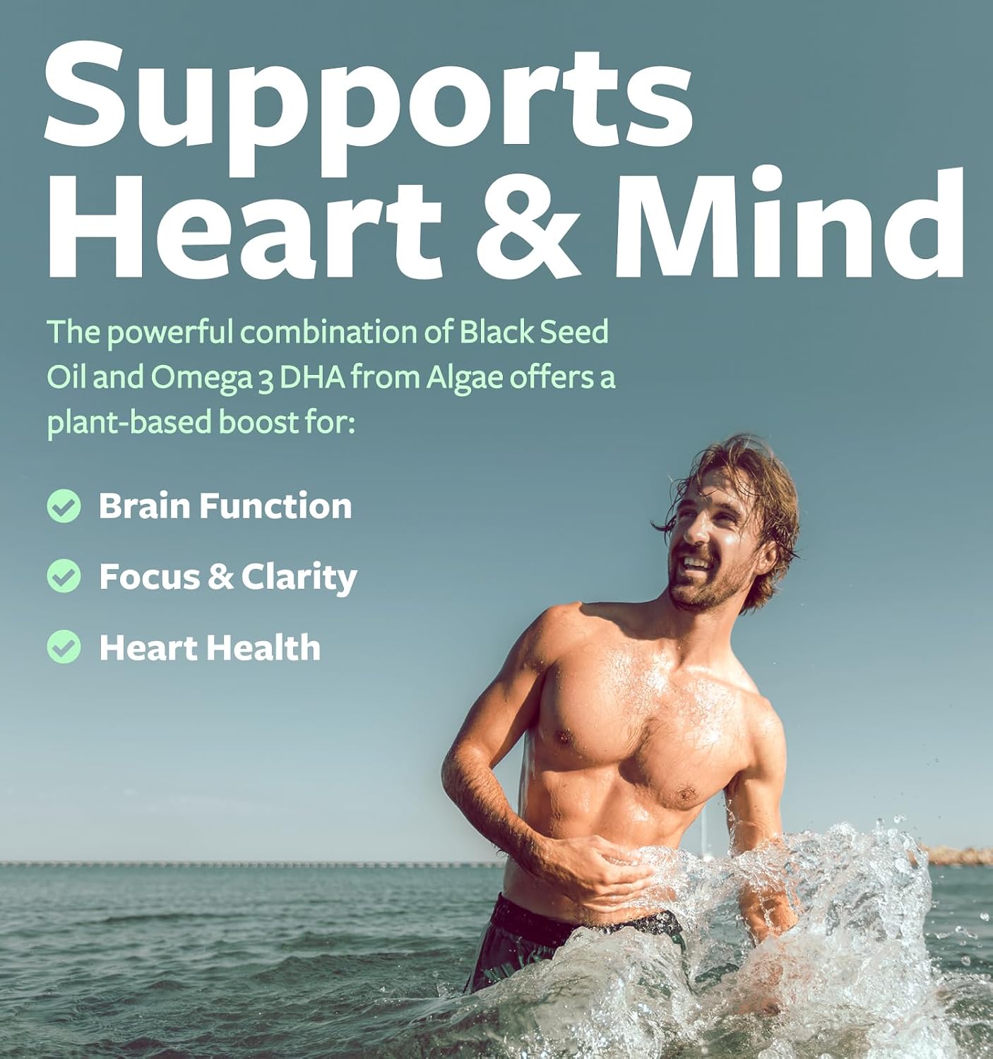 Cold-Pressed Black Seed Oil Capsules - Vegan Non-GMO Nigella Sativa Black Seed Oil Supplement with Omega 3 DHA for Full Body Wellness & Brain Support - Vegan Omega 3 & Thymoquinone-Rich (1 Month) - PrimeBioHealth - canada supplements