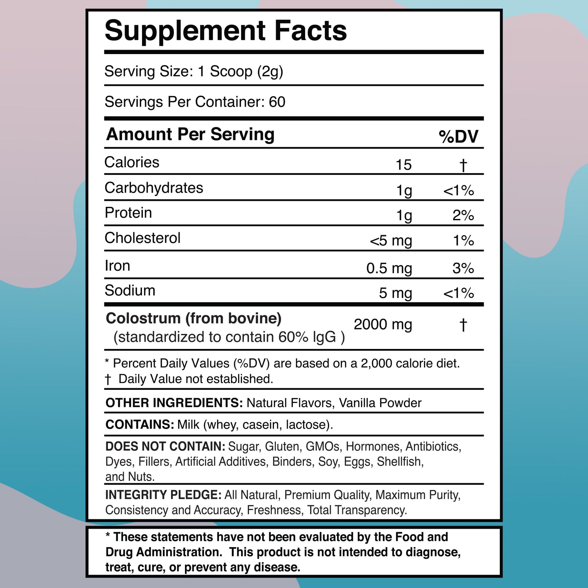 Colostrum Powder 2000mg - Vanilla Flavor, 60% IgG Bovine Colostrum Supplement for Gut Health, Immune Support, Clean Skin, Anti-Aging, Grass-Fed Calostro Bovino Powder, Keto, Gluten-Free - 60 Servings - PrimeBioHealth - canada supplements