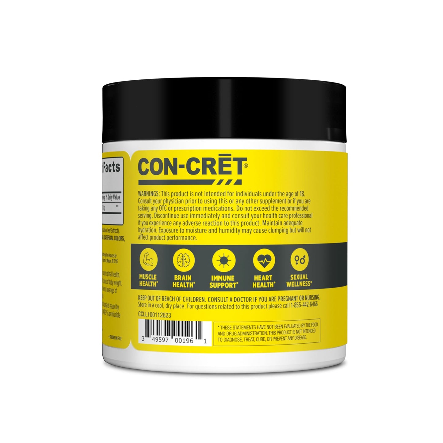 CON-CRET Creatine HCl Powder | Muscle, Cognitive, Cellular Energy Support | No Bloating or Cramps - PrimeBioHealth - canada supplements