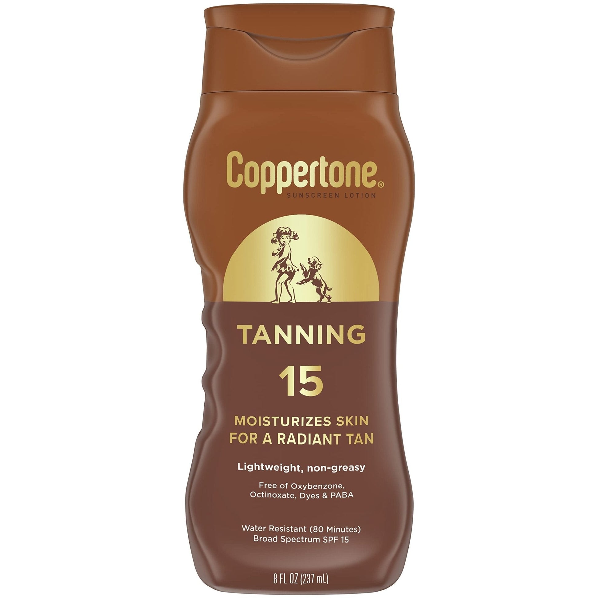 Coppertone Tanning Sunscreen Lotion, SPF 15, Lightweight and Non Greasy Sunscreen, Water Resistant, Oxybenzone Free - PrimeBioHealth - canada supplements