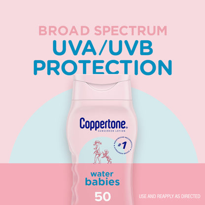 Coppertone WaterBabies Baby Sunscreen Lotion SPF 50, Hypoallergenic Sunscreen for Babies, Water Resistant - PrimeBioHealth - canada supplements