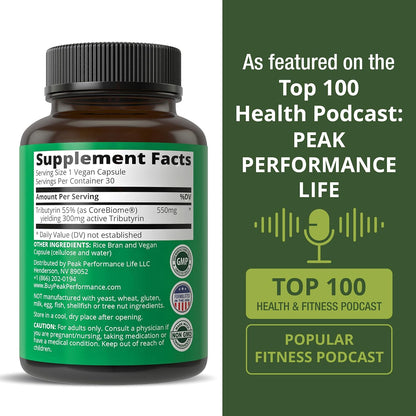 CoreBiome Tributyrin Postbiotic Supplement Clinically Tested for Gut Health. More Effective Than Sodium Butyrate Capsules. High Bioavailability Post Biotics for Digestive, Leaky Gut, Colon, Microbiome - PrimeBioHealth - canada supplements