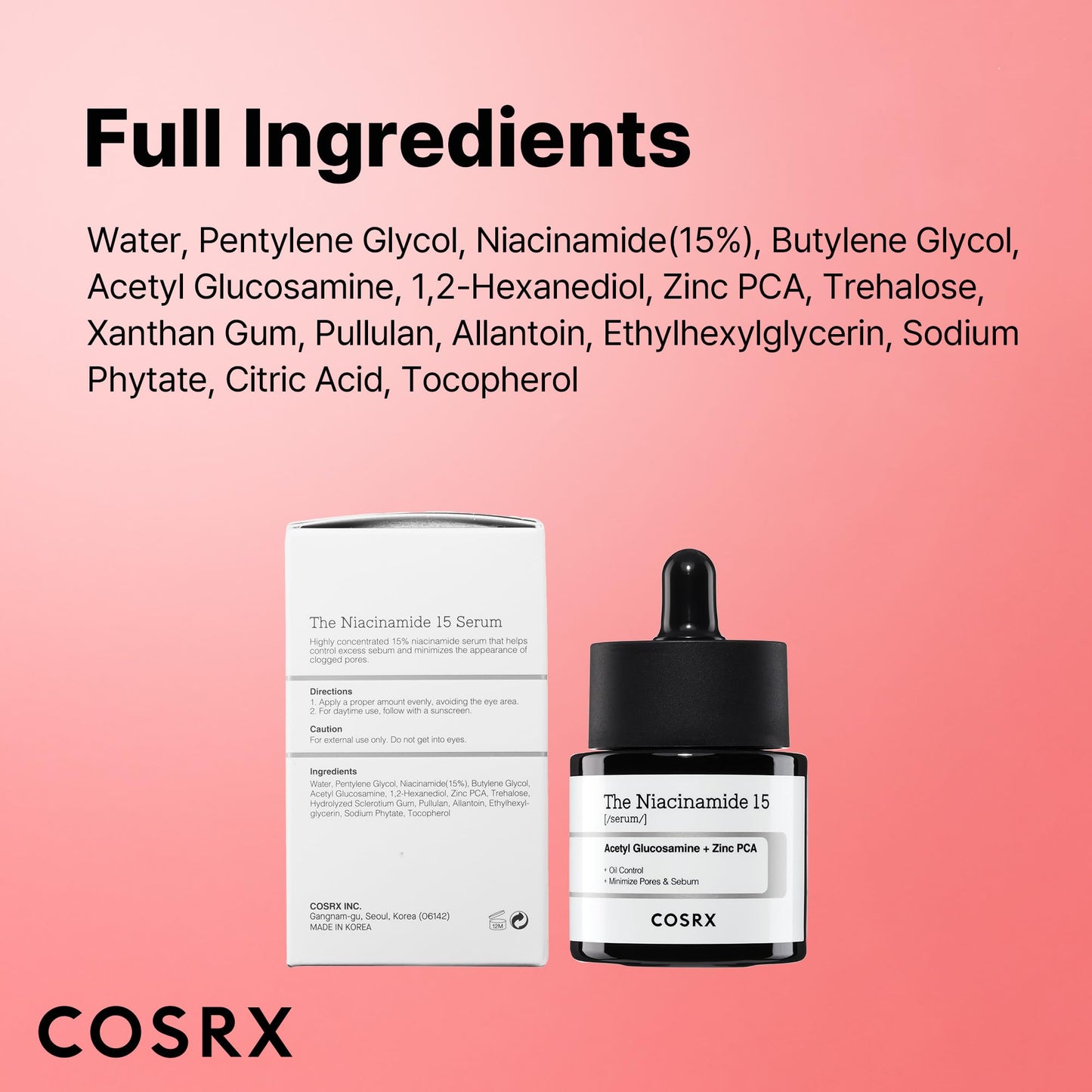 COSRX 15% Niacinamide Face Serum, 0.67 fl oz, Pore Minimizer Serum for Face, Even Skin Tone, Korean Skin Care - PrimeBioHealth - canada supplements