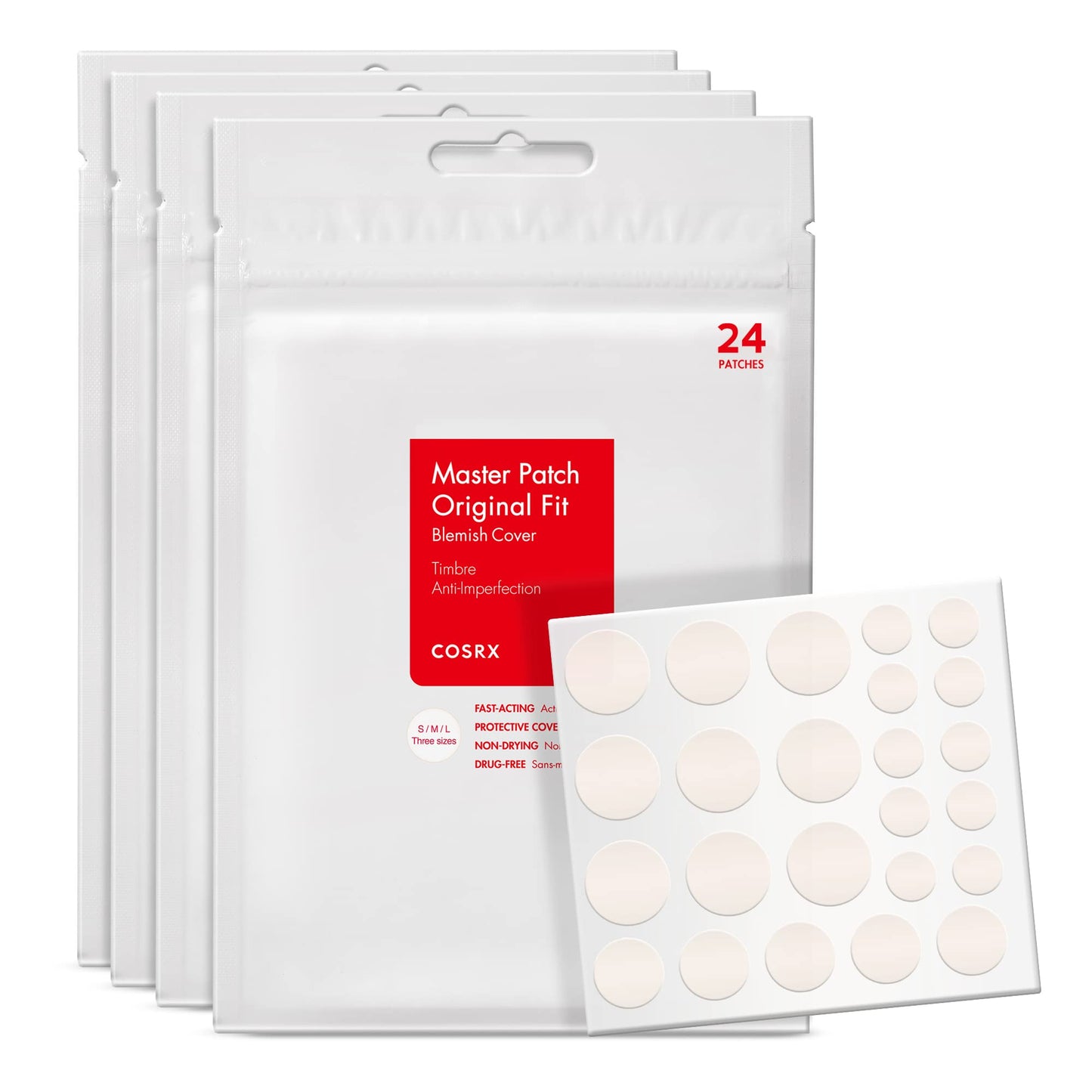 COSRX Acne Pimple Patch (96) Absorbing Hydrocolloid Original 3 Size Patches for Blemishes and Zits Cover - PrimeBioHealth - canada supplements