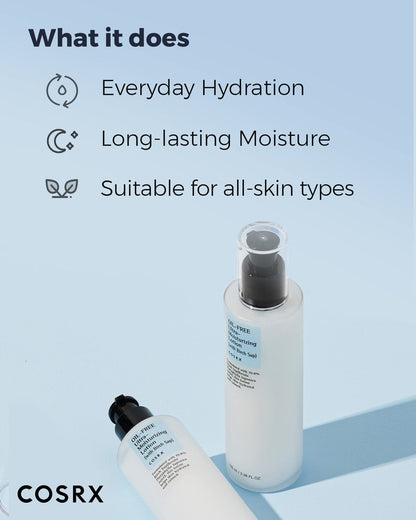COSRX Oil Free Lotion with Birch Sap, Daily Acne Facial Moisturizer, Hydrating Moisturizer for All Skin Types, Korean Skin Care, 3.38 fl.oz / 100ml - PrimeBioHealth - canada supplements
