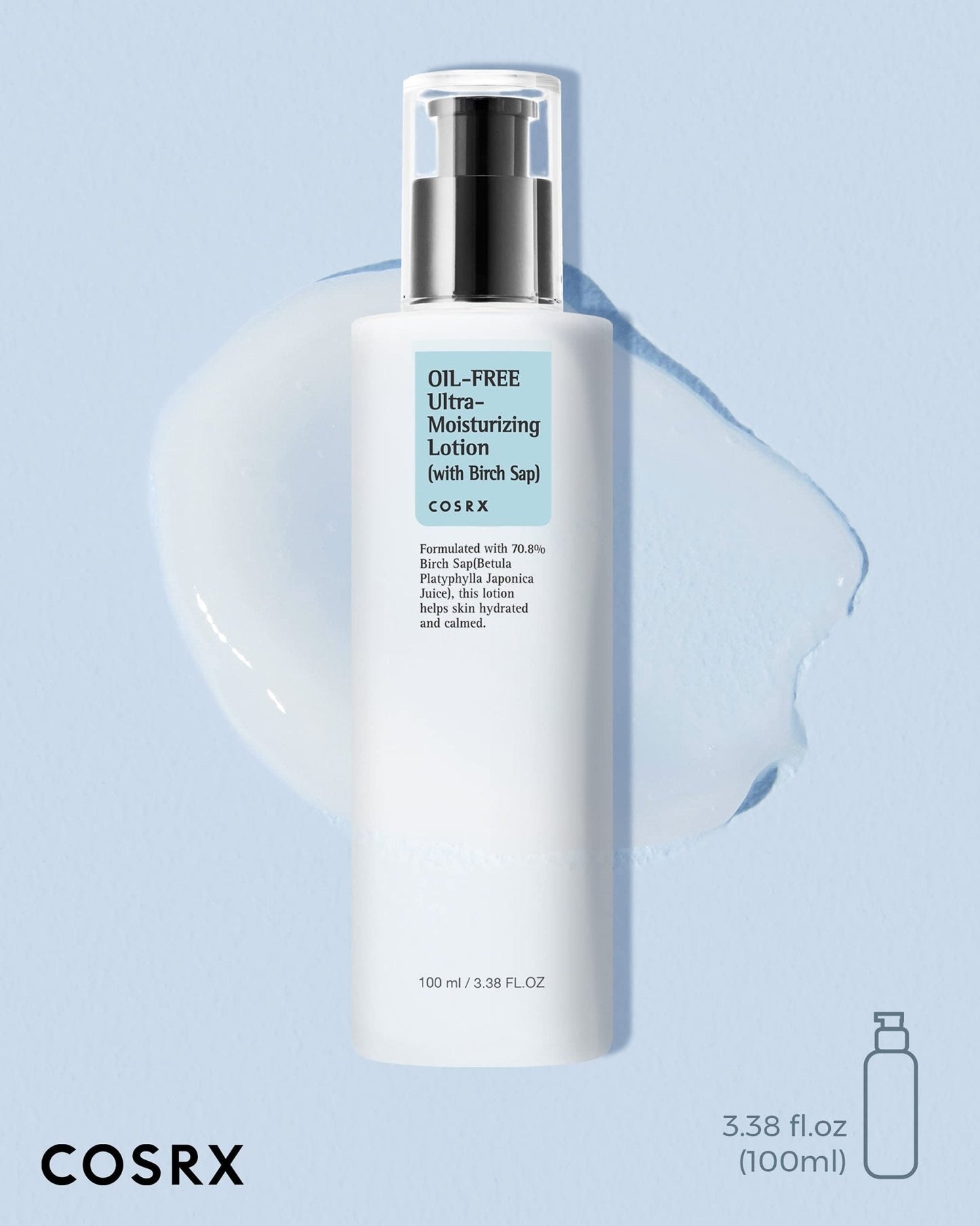 COSRX Oil Free Lotion with Birch Sap, Daily Acne Facial Moisturizer, Hydrating Moisturizer for All Skin Types, Korean Skin Care, 3.38 fl.oz / 100ml - PrimeBioHealth - canada supplements