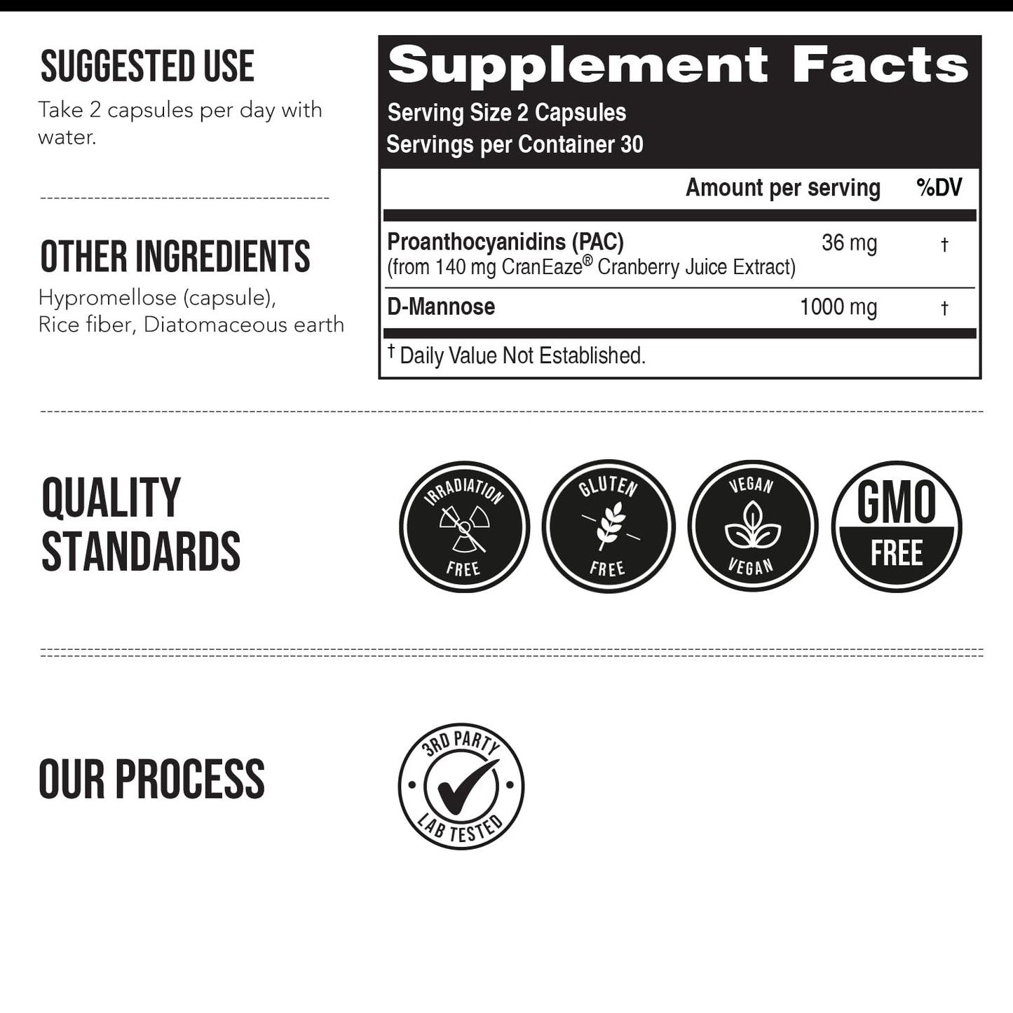 CranEaze®: Cranberry Juice Extract Plus D-Mannose – 36 mg PAC, 100% Soluble PAC - Supports Urinary Tract Health – Most Effective Cranberry Pills for Women, UTI Cranberry Supplement - 60 Capsules - PrimeBioHealth - canada supplements