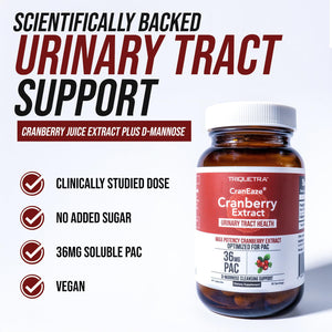 CranEaze®: Cranberry Juice Extract Plus D-Mannose – 36 mg PAC, 100% Soluble PAC - Supports Urinary Tract Health – Most Effective Cranberry Pills for Women, UTI Cranberry Supplement - 60 Capsules - PrimeBioHealth - canada supplements