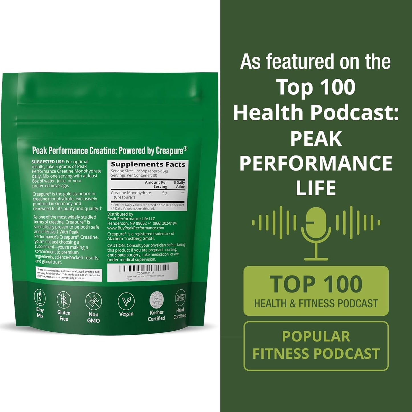 Creapure Creatine Monohydrate Powder. Ultra High Purity German Made Creatine with Nothing Else Added at All. Pure and Unflavored for Men & Women. Zero Bloating, No Sugar, Vegan Friendly Supplement - PrimeBioHealth - canada supplements