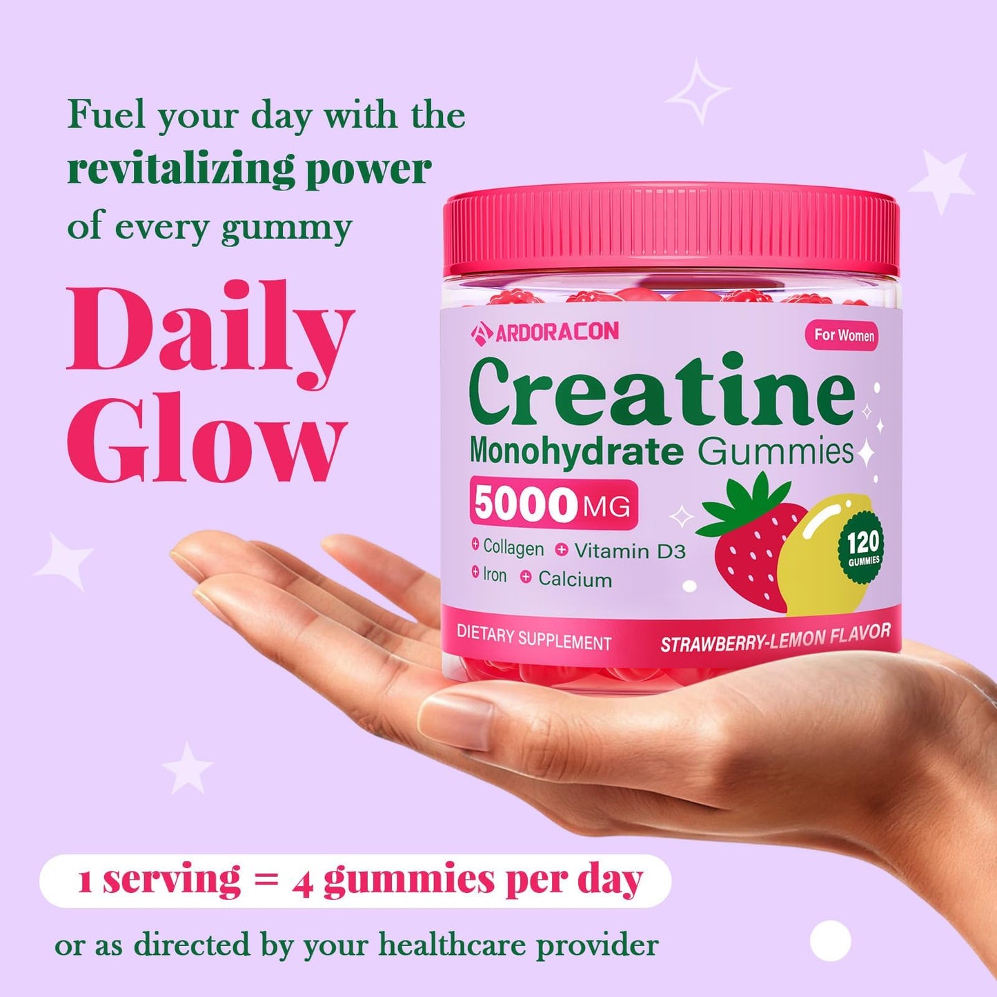 Creatine for Women, Creatine Monohydrate Gummies with Collagen, Vitamin D3 & Calcium for Muscles, Booty & Energy, Flavored Sugar Free Creatine Gummies Post - PrimeBioHealth - canada supplements