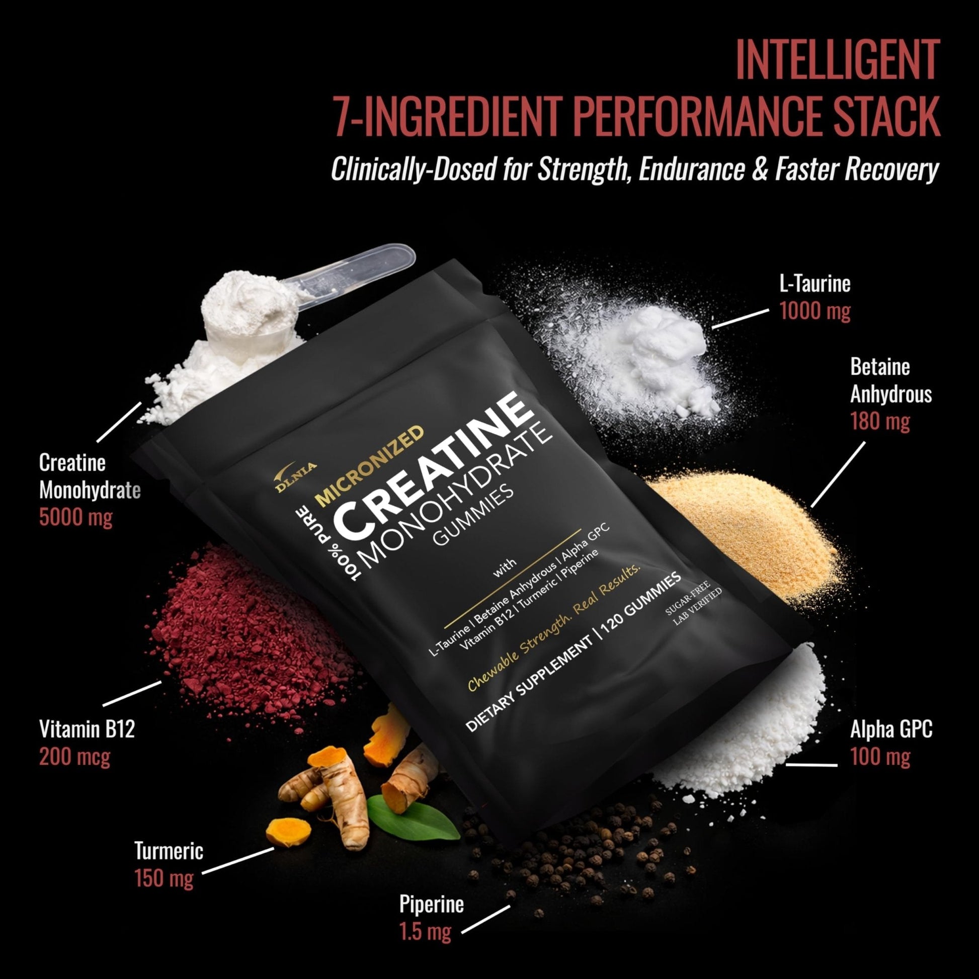 Creatine Monohydrate Gummies for Men & Women - Sugar Free & Vegan Advanced Formula W/L-Taurine + Vitamin B12 - for Muscle Strength, Muscles Builder, Recovery, - PrimeBioHealth - canada supplements