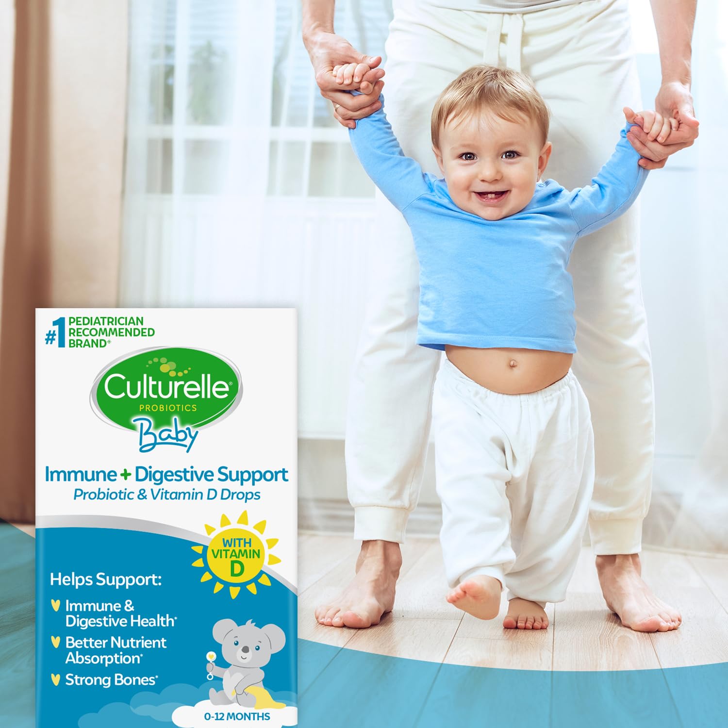 Culturelle Baby Probiotic Drops + Vitamin D, Immune & Digestive Health Support for Babies, Infants & Newborns 0-12 Months - PrimeBioHealth - canada supplements