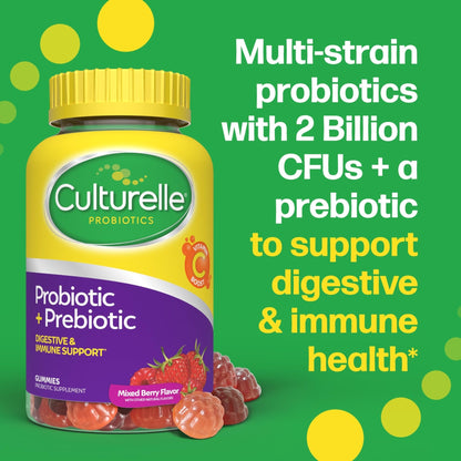 Culturelle Daily Probiotic Gummies for Women & Men, Berry Flavor, 52 Count, Naturally-Sourced Daily Probiotic - PrimeBioHealth - canada supplements