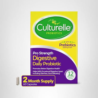 Culturelle Pro Strength Daily Probiotics For Digestive Health (2 Month Supply) with Prebiotics for Women & Men, Supports Occasional Diarrhea - PrimeBioHealth - canada supplements