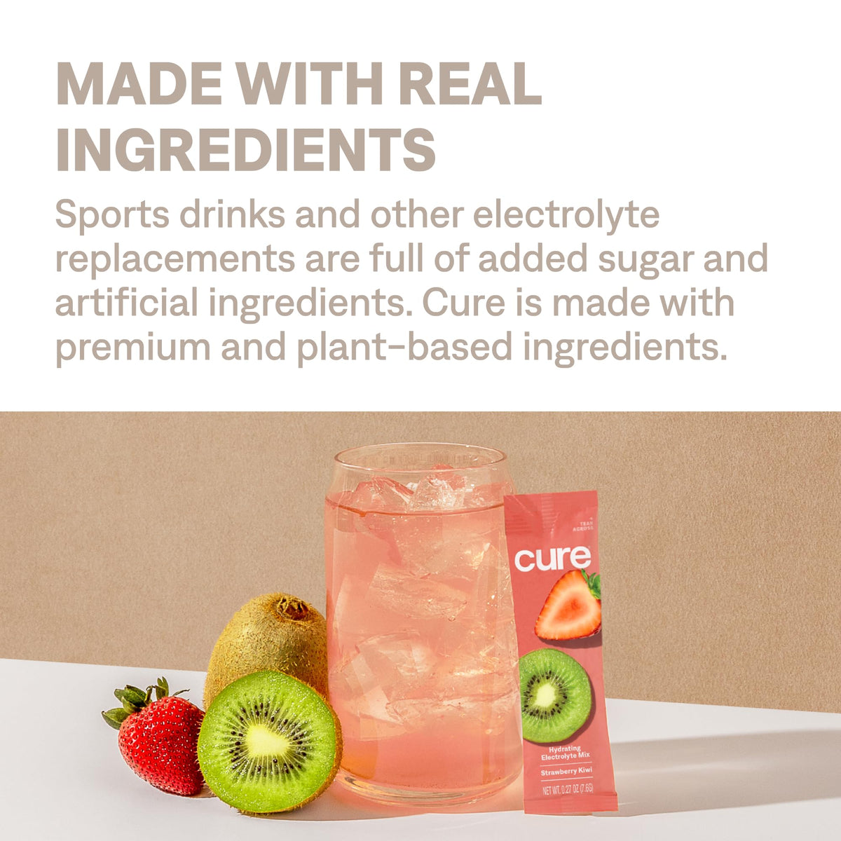 Cure Hydration | Plant-Based Electrolyte Drink Mix | No Added Sugar | FSA-HSA | Dehydration Relief Powder Made with Coconut Water | Non-GMO | Vegan | Pouch of 14 Packets - Blood Orange - PrimeBioHealth - canada supplements