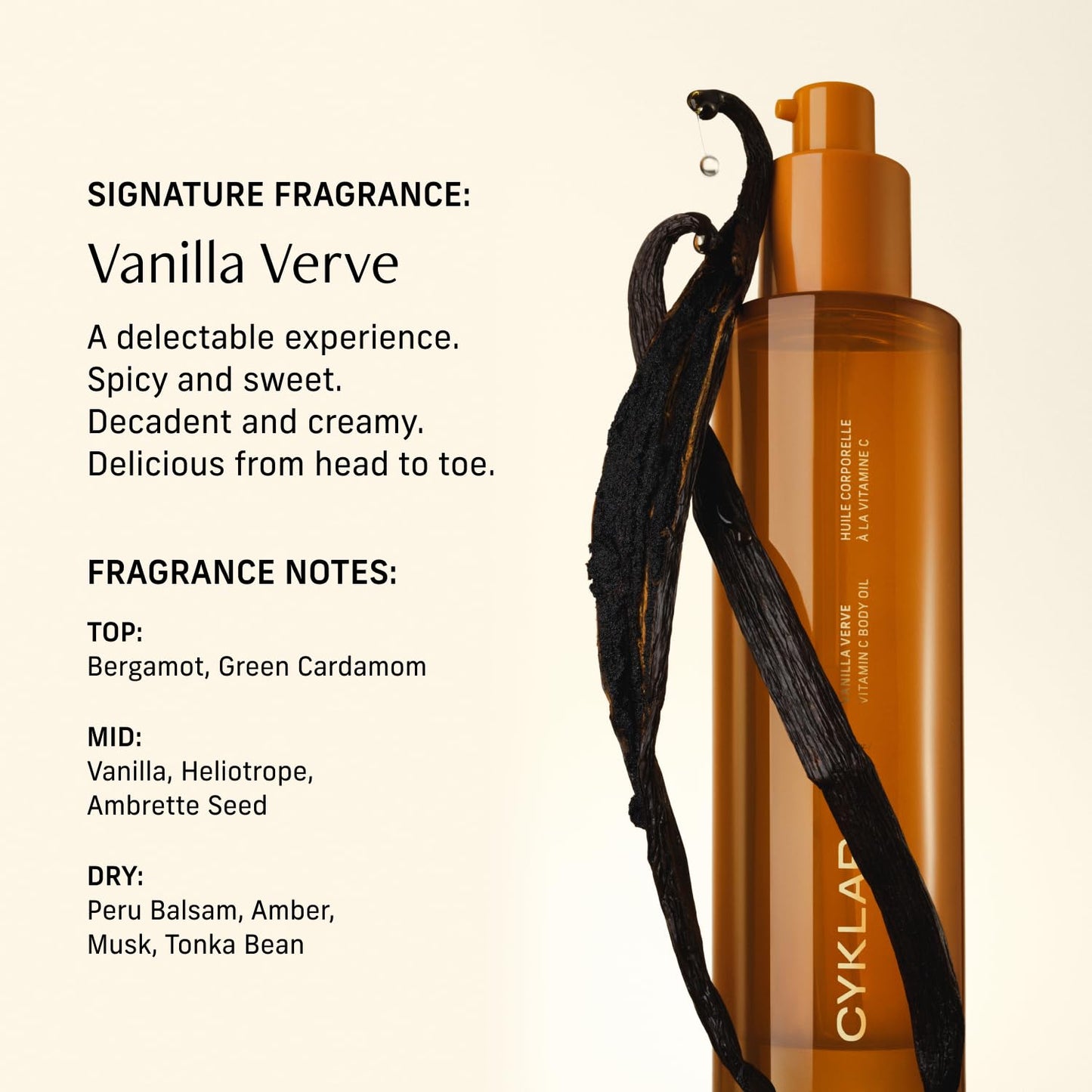 CYKLAR Vitamin C Body Oil for Women and Men. Moisturizing Vanilla Verve Scented Body Serum for Glowing Skin. Nourishing - PrimeBioHealth - canada supplements